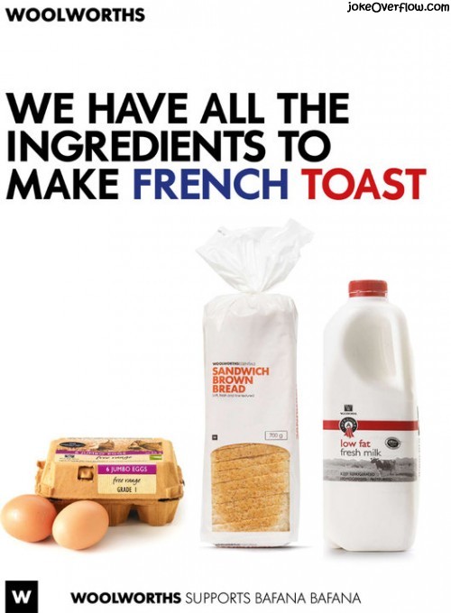 Woolworths French Toast 2010 -joke